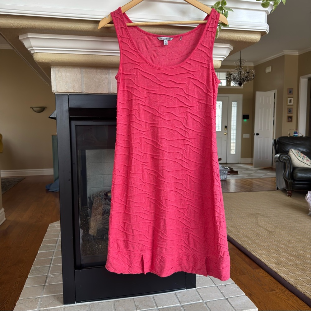 Toad&Co Pink Ripple Textured Sleeveless Summer Dress Hippie Boho Lagenlook‎